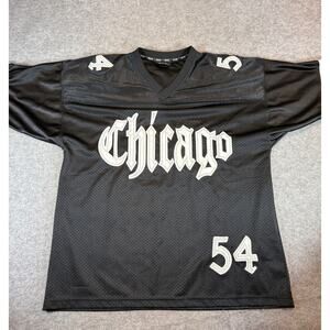 VTG Y2K Reve Jeans Jersey Men XL Black Chicago 54 V Neck Relaxed Streetwear Goth